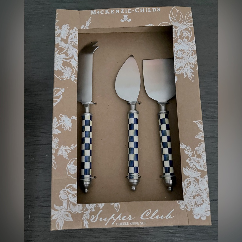 McKenzie Childs Supper Club 3pc Cheese Knife Set